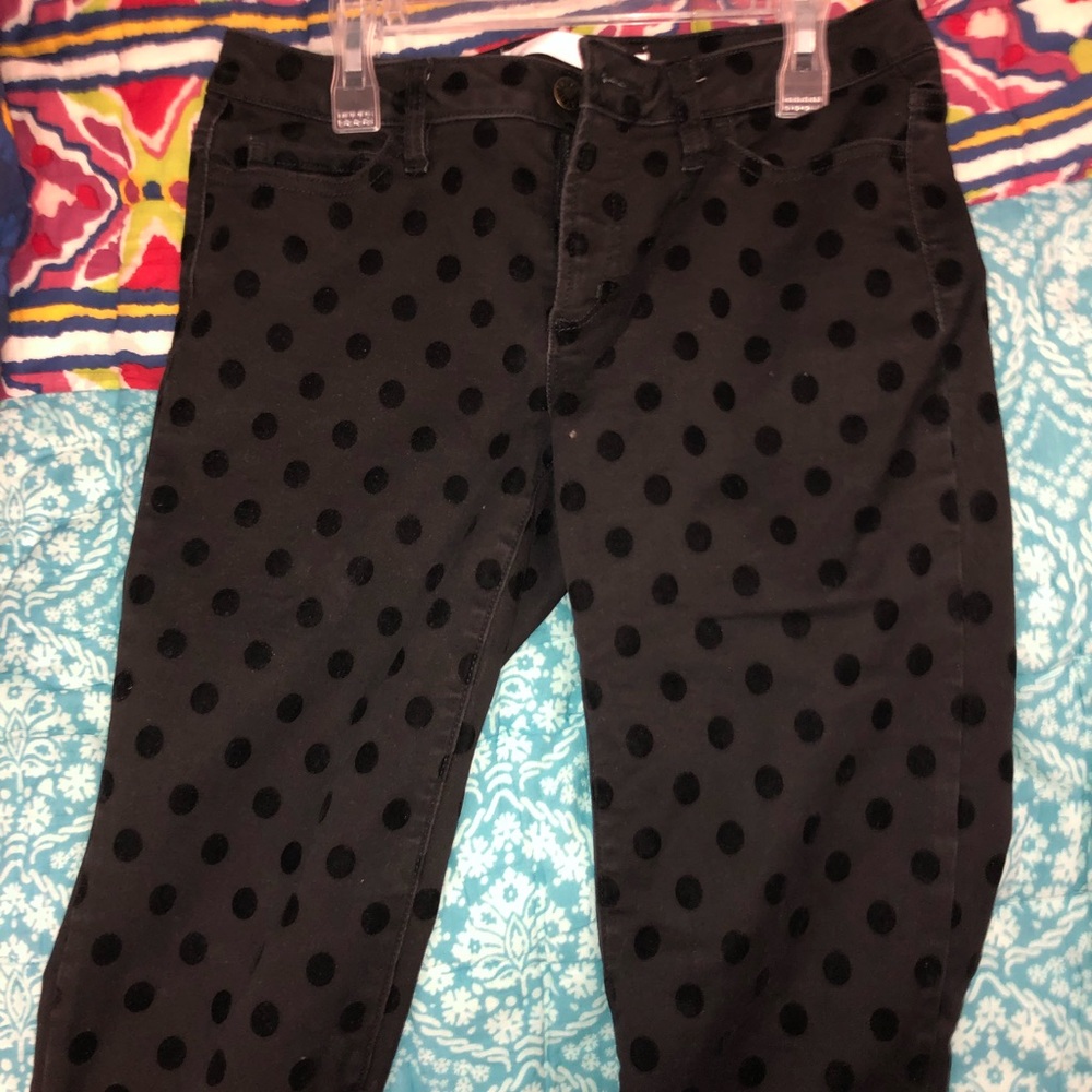 Black polka dotted JoeFresh jeans